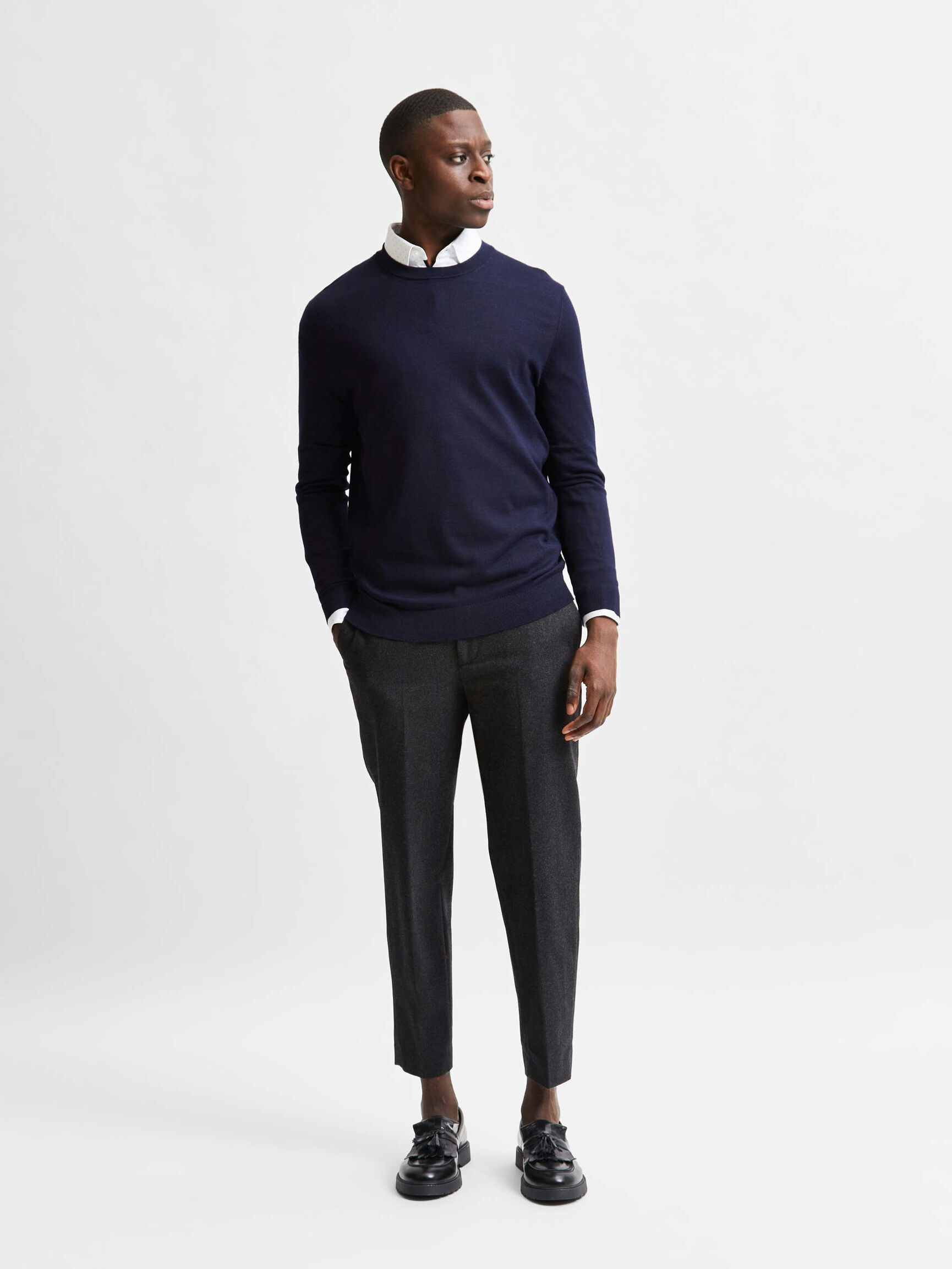 MANCHES LONGUES PULL, Navy Blazer, highres