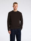 Selected STRUCTURED CREWNECK JUMPER, Chocolate Torte, highres - 16095614_ChocolateTorte_003.jpg