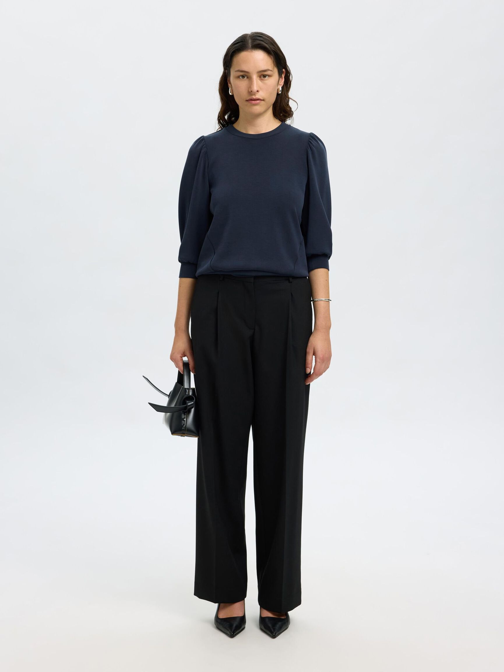 PUFF SLEEVE SWEATSHIRT, Dark Sapphire, highres