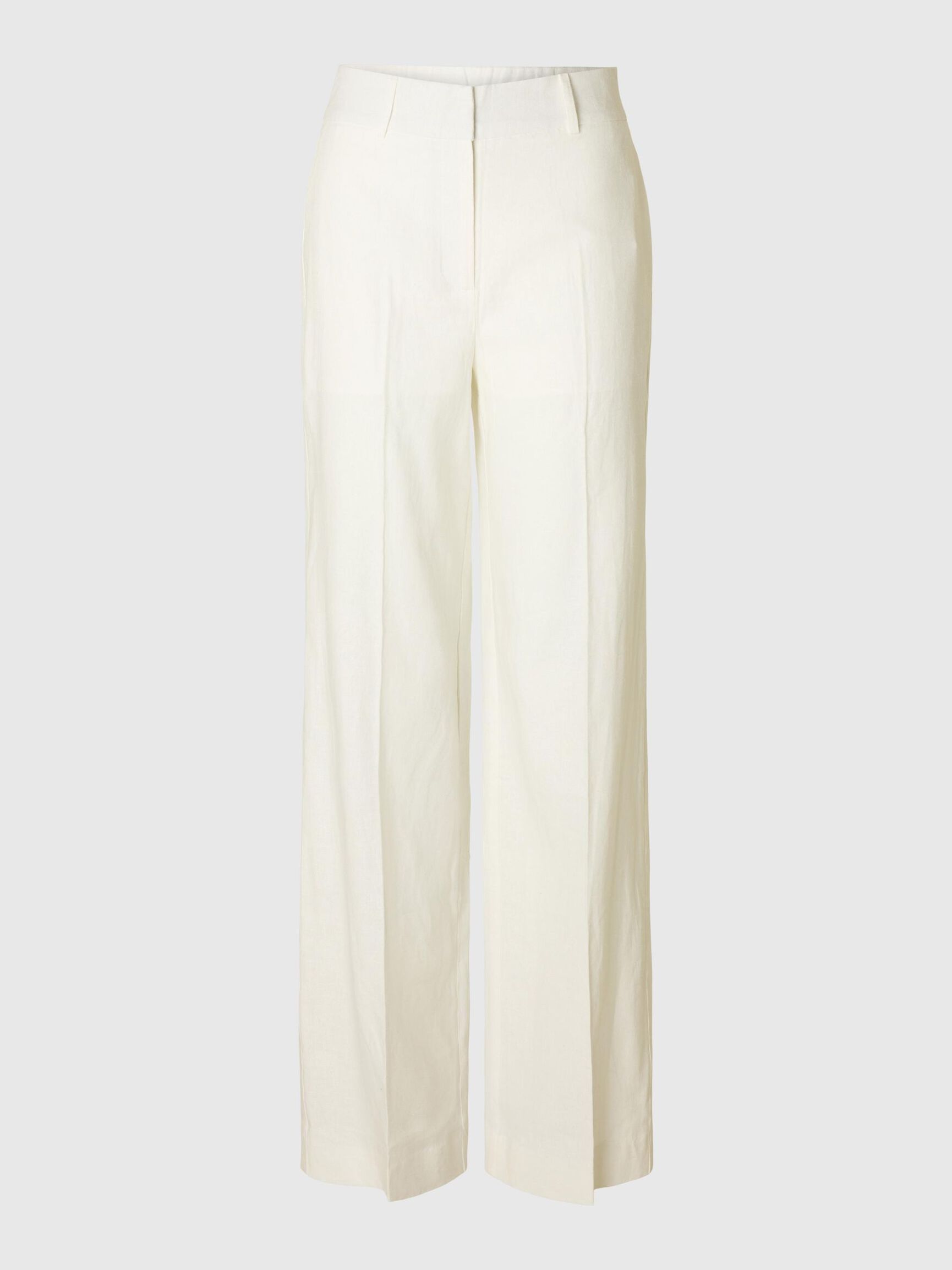 TAILORED WIDE-LEG TROUSERS, Bright White, highres