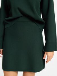 VISCOSE BLEND KNITTED MINI SKIRT, Scarab, highres