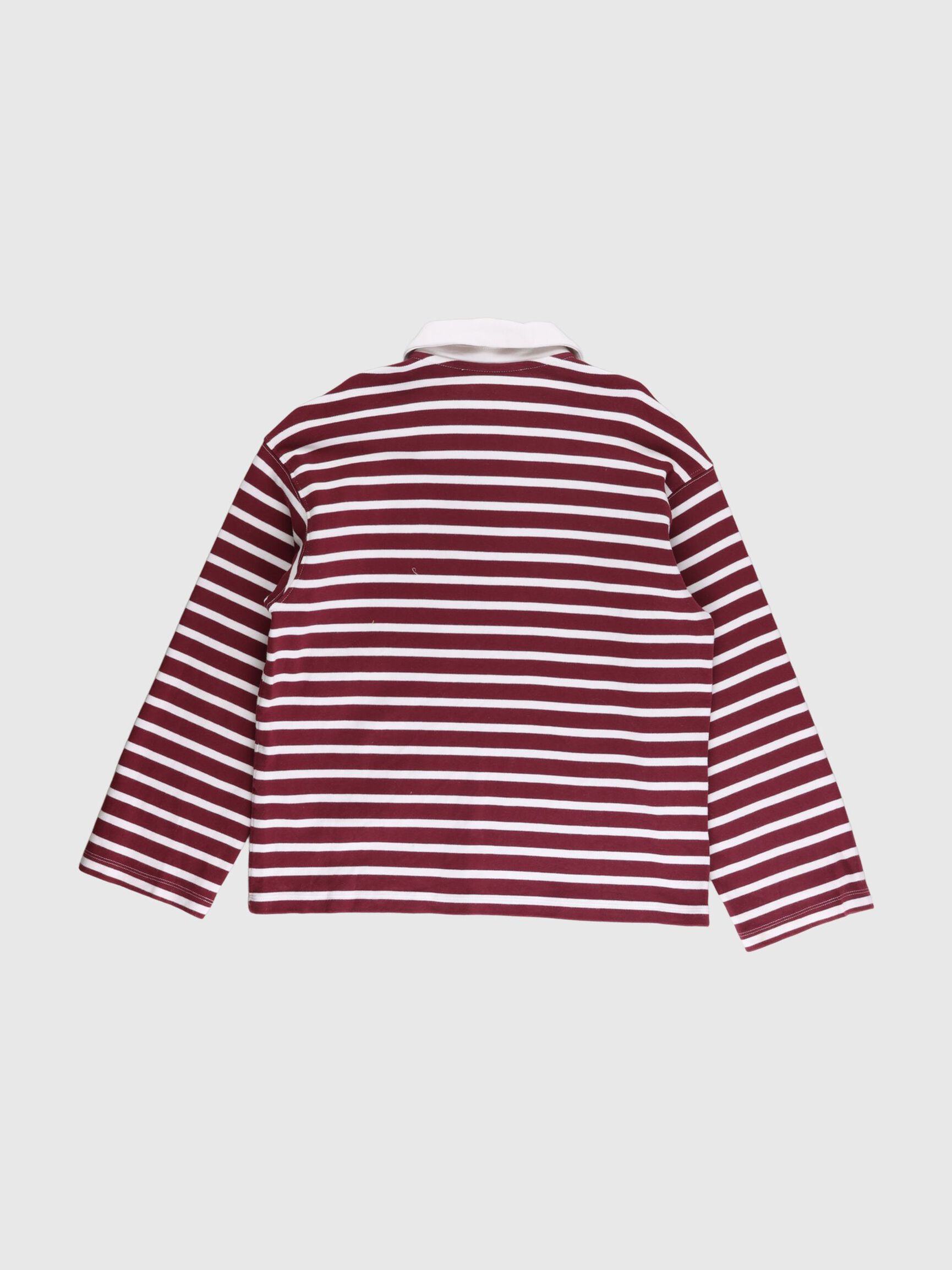 STREIFEN LANGARM-POLOSHIRT, Zinfandel, highres