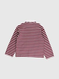 STREIFEN LANGARM-POLOSHIRT, Zinfandel, highres