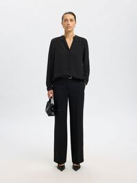 LONG-SLEEVED BLOUSE, Black, highres