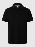 Selected COTTON POLO SHIRT, Black, highres - 16097662_Black_001.jpg
