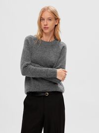 LANGE MOUWEN TRUI, Medium Grey Melange, highres
