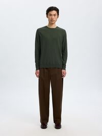LONG-SLEEVED KNITTED JUMPER, Forest Night, highres