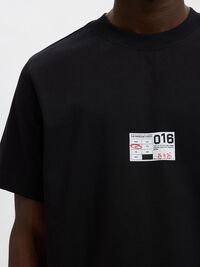 REGULAR FIT PRINTED CREWNECK T-SHIRT, Black, highres