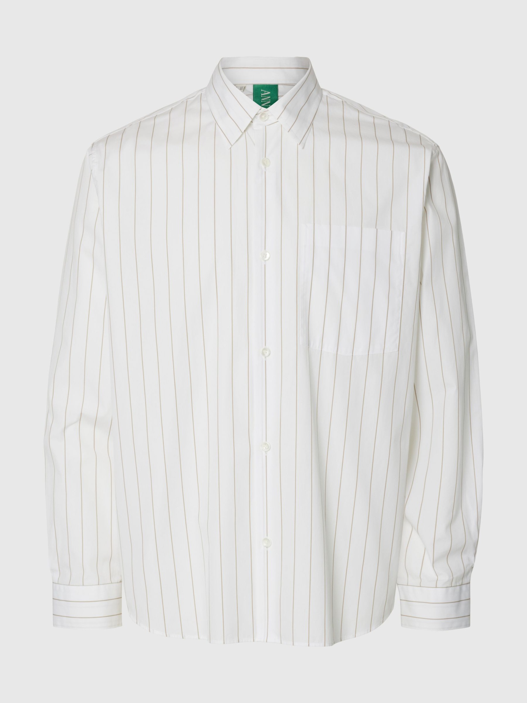 CAMICIA A RIGHE, Brilliant White, highres