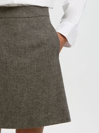 WOOL BLEND MINI SKIRT, Brownie, highres