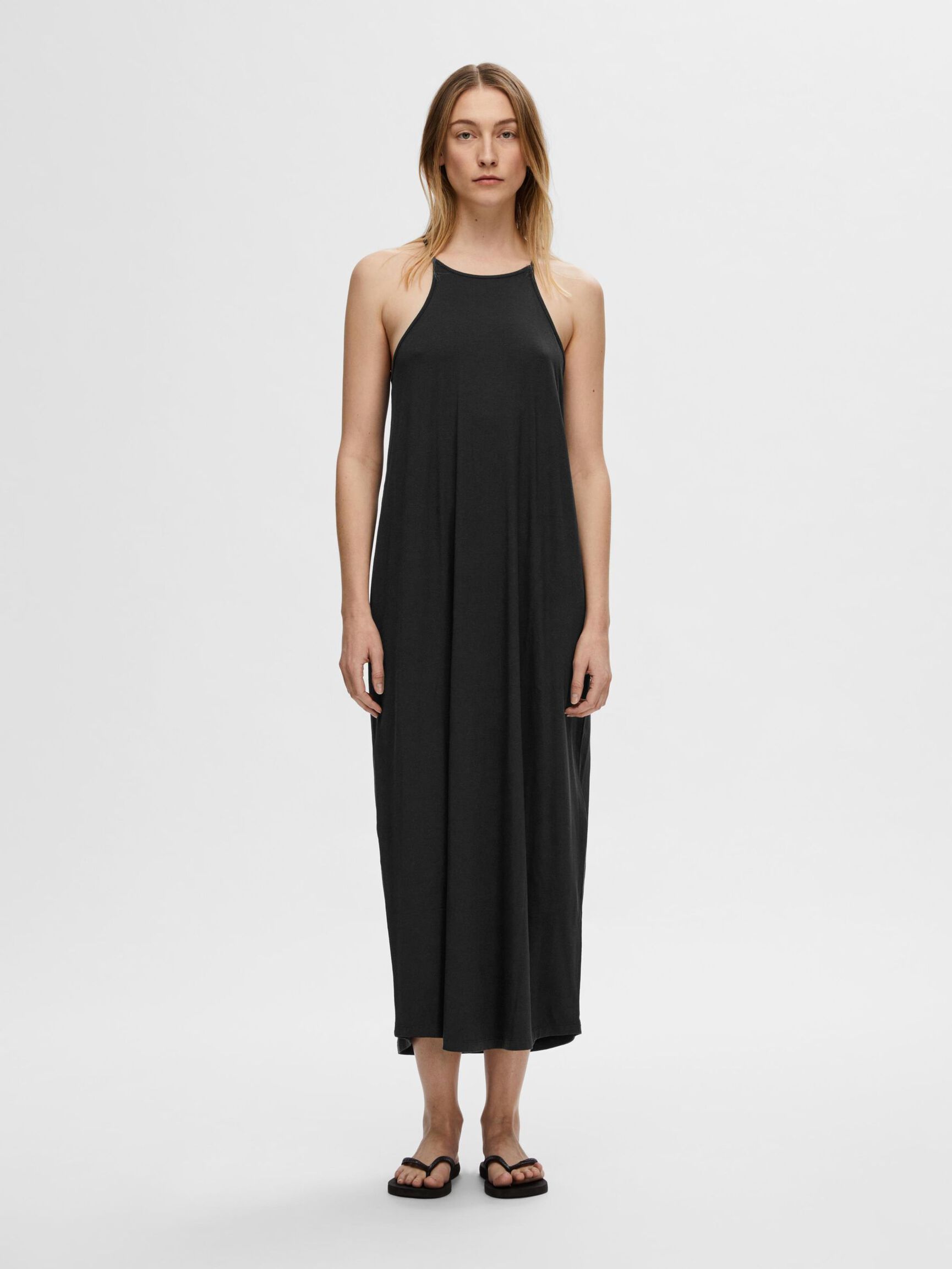 SLEEVELESS MAXI DRESS, Black, highres