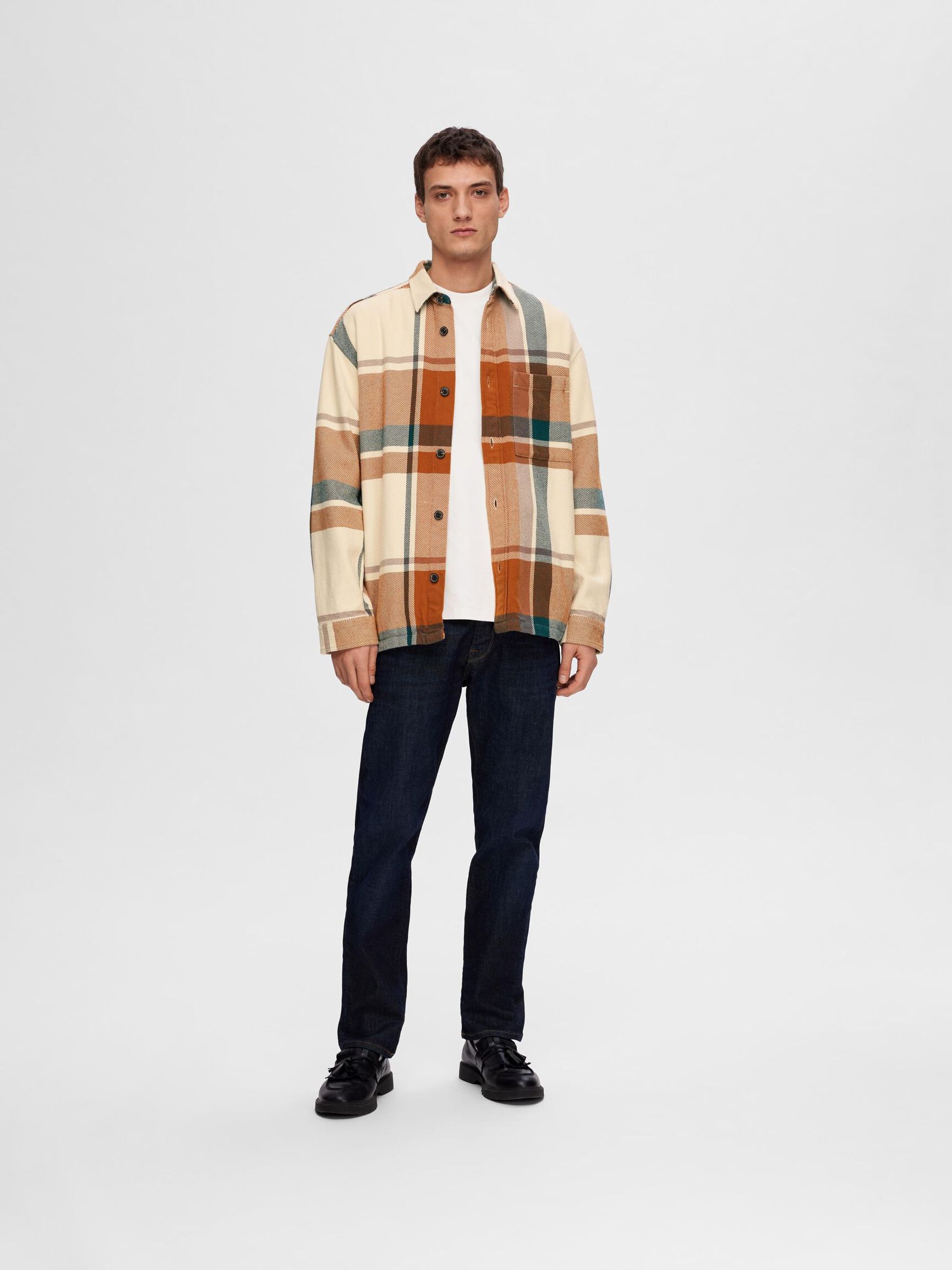 KARIERTES OVERSHIRT, Sugar Almond, highres
