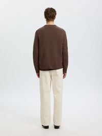 WOOL BLEND RELAXED FIT JUMPER, Chocolate Chip, highres