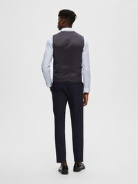 COUPE SLIM EN VISCOSE MÉLANGÉE GILET, Navy Blazer, highres