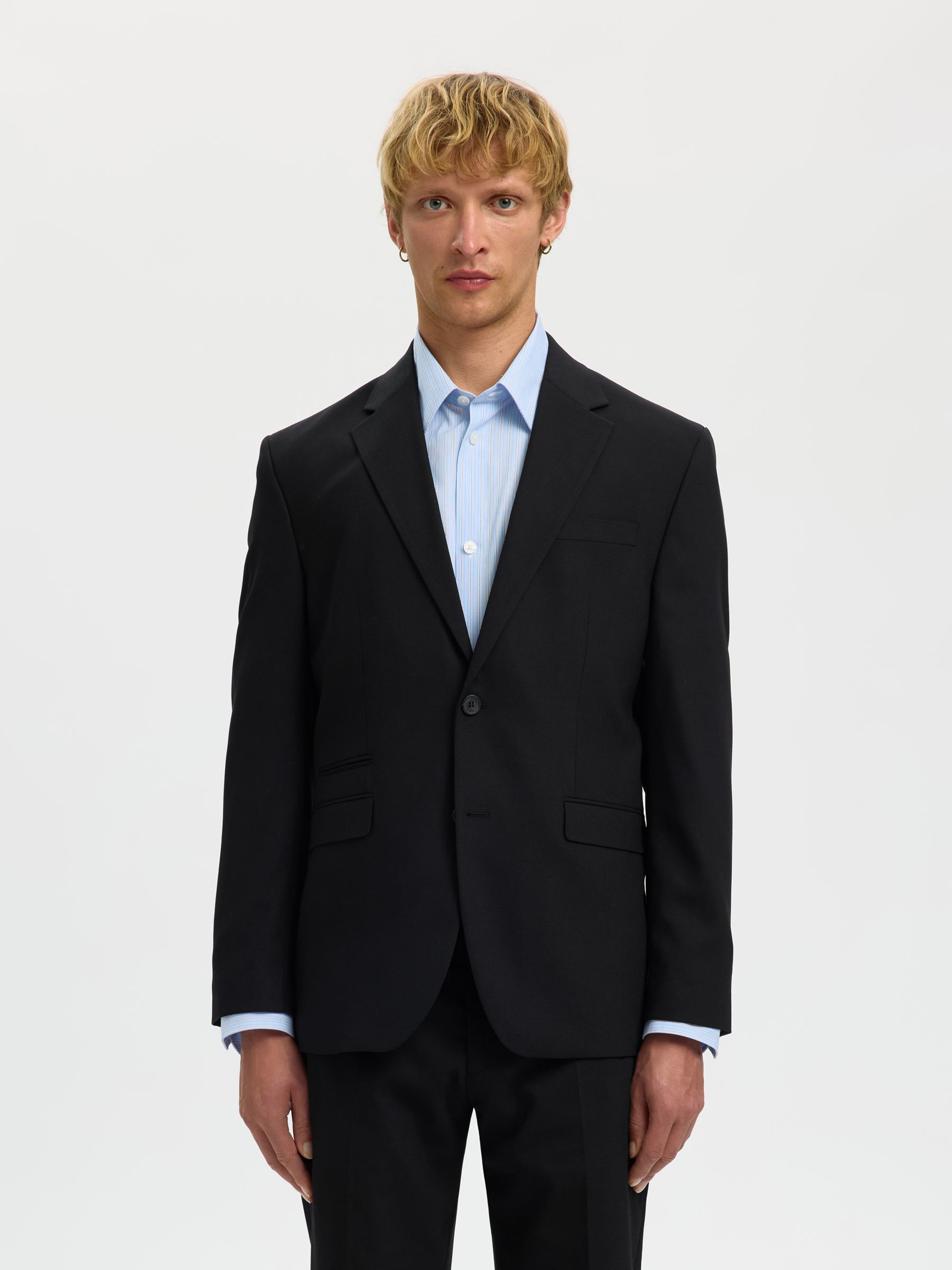 REGULAR FIT BLAZER, Black, highres