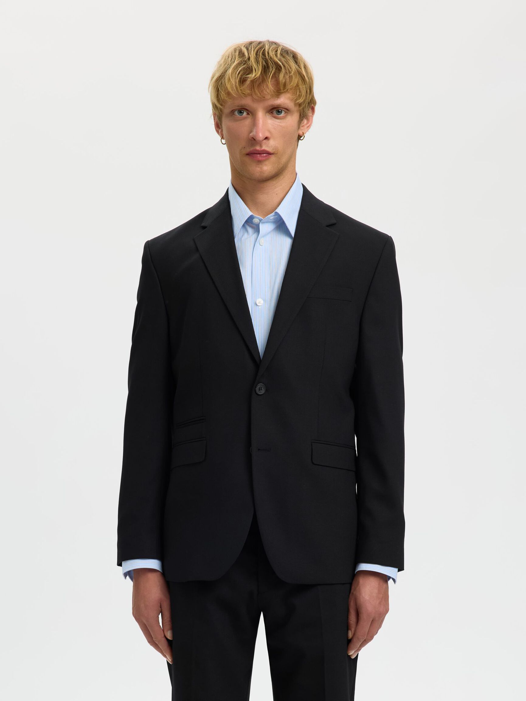 REGULAR FIT  BLAZER, Black, highres