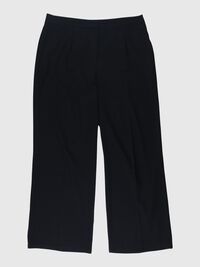 SATIN BREDE BUKSER, Black, highres
