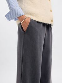 MID-WAIST WIDE-LEG BROEK, Medium Grey Melange, highres