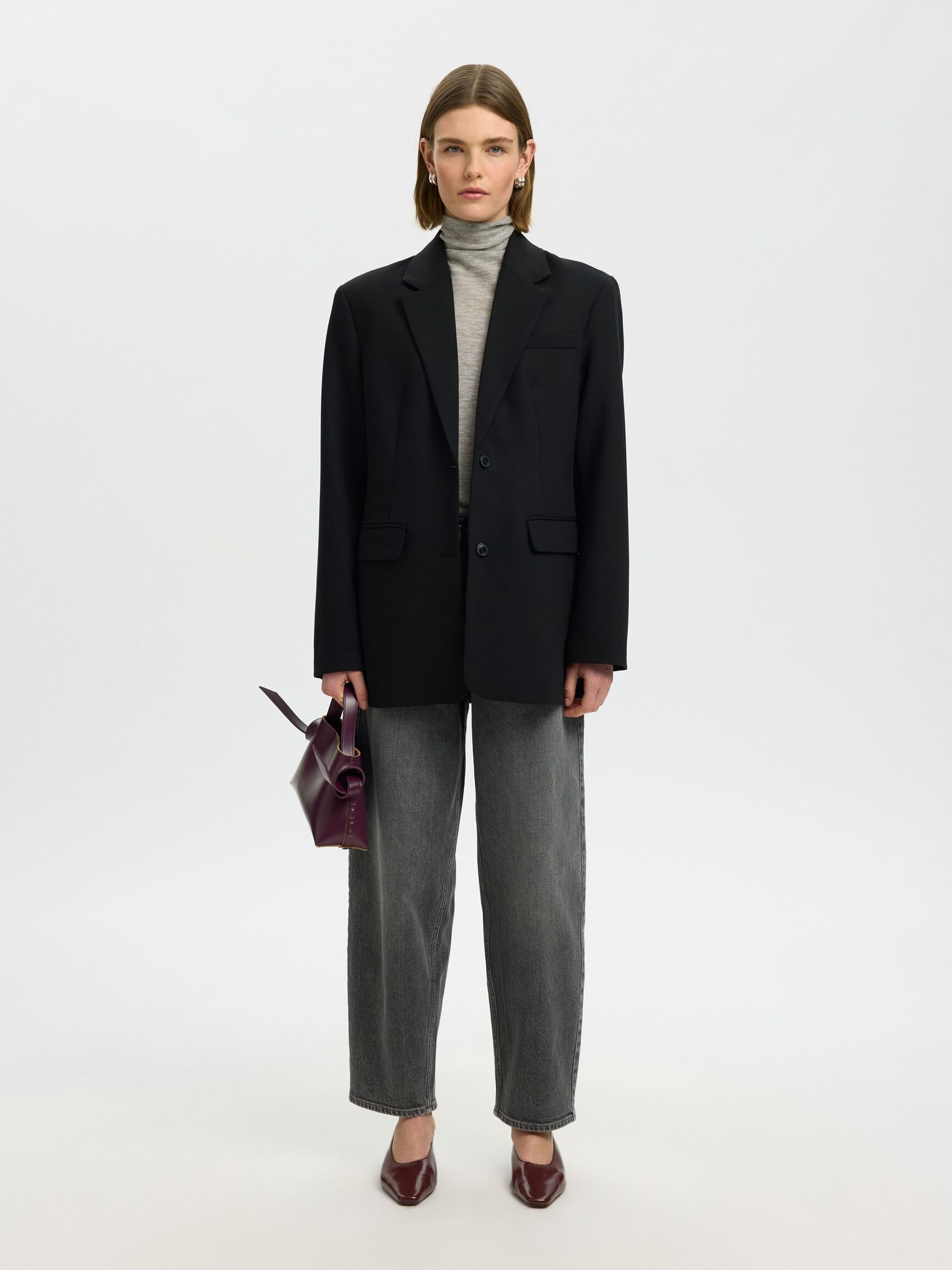 MERINO WOOL TURTLENECK, Light Grey Melange, highres