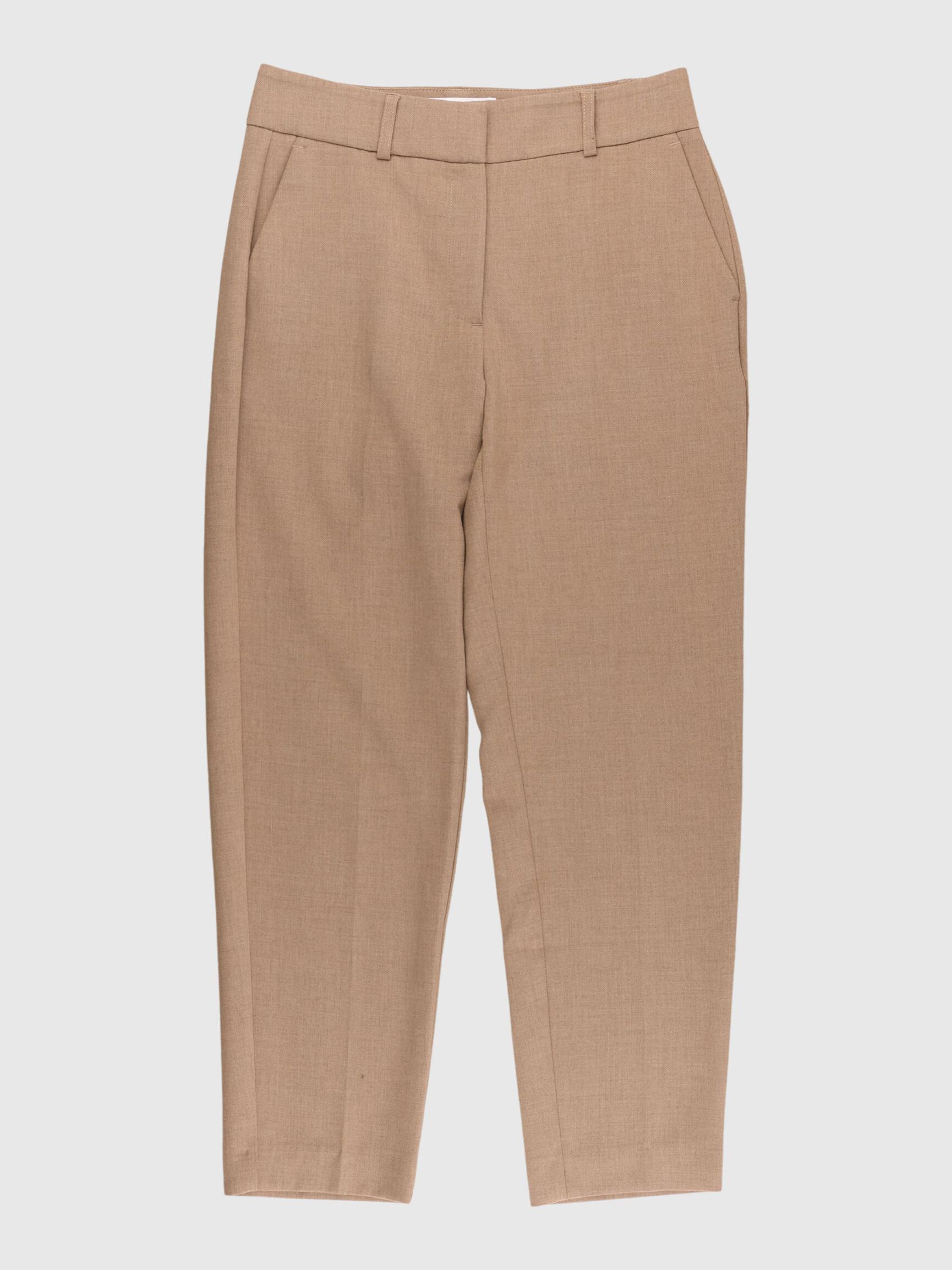 VISCOSE BLEND CROPPED TROUSERS, Camel, highres