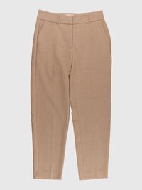 VISCOSE BLEND CROPPED TROUSERS, Camel, highres