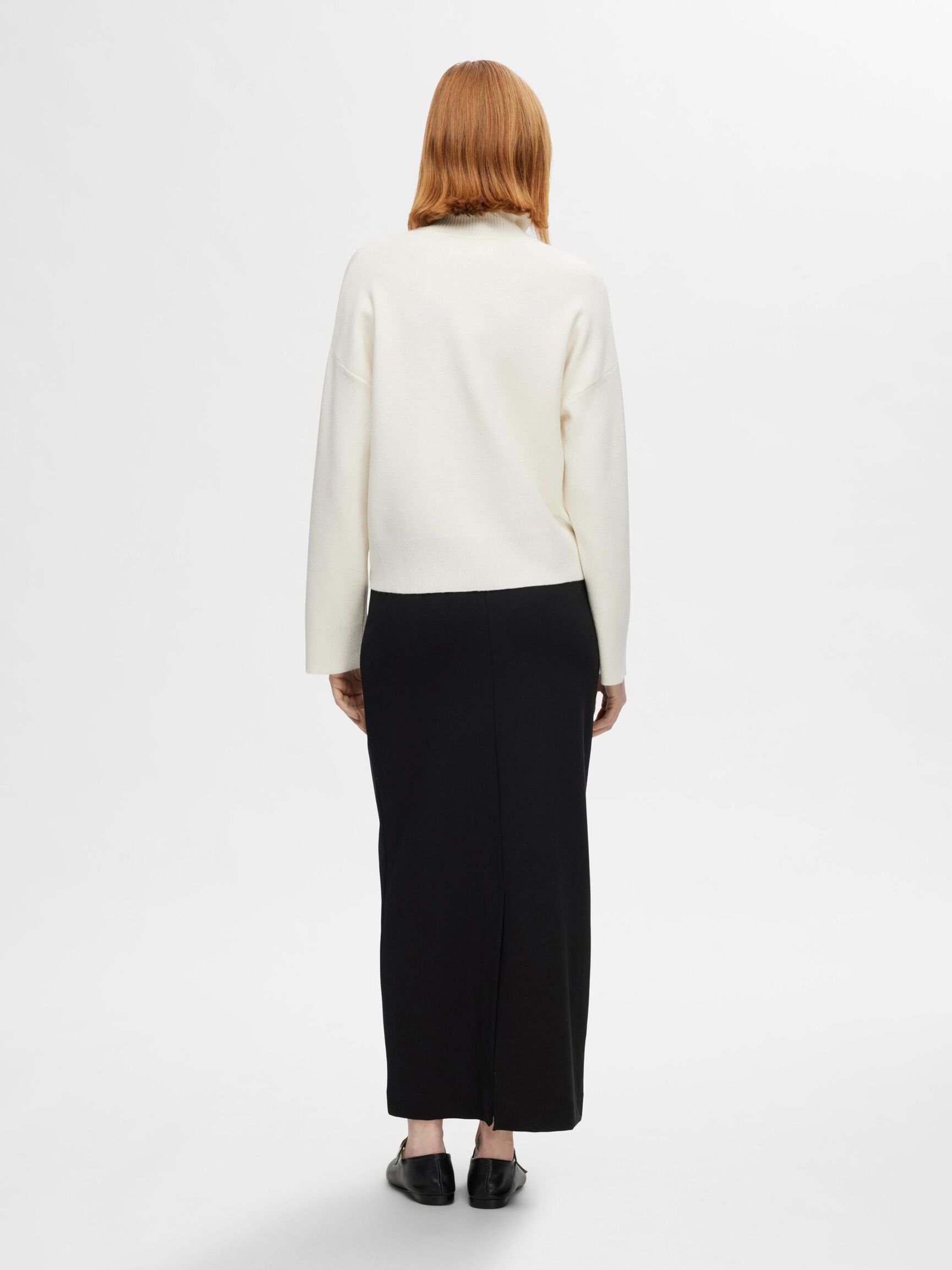 VISCOSE BLEND MAXI SKIRT, Black, highres