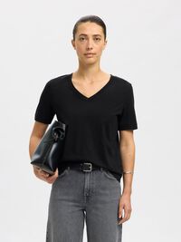 T-SHIRT, Black, highres