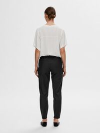 CROPPED SLIM-FIT TROUSERS, Black, highres