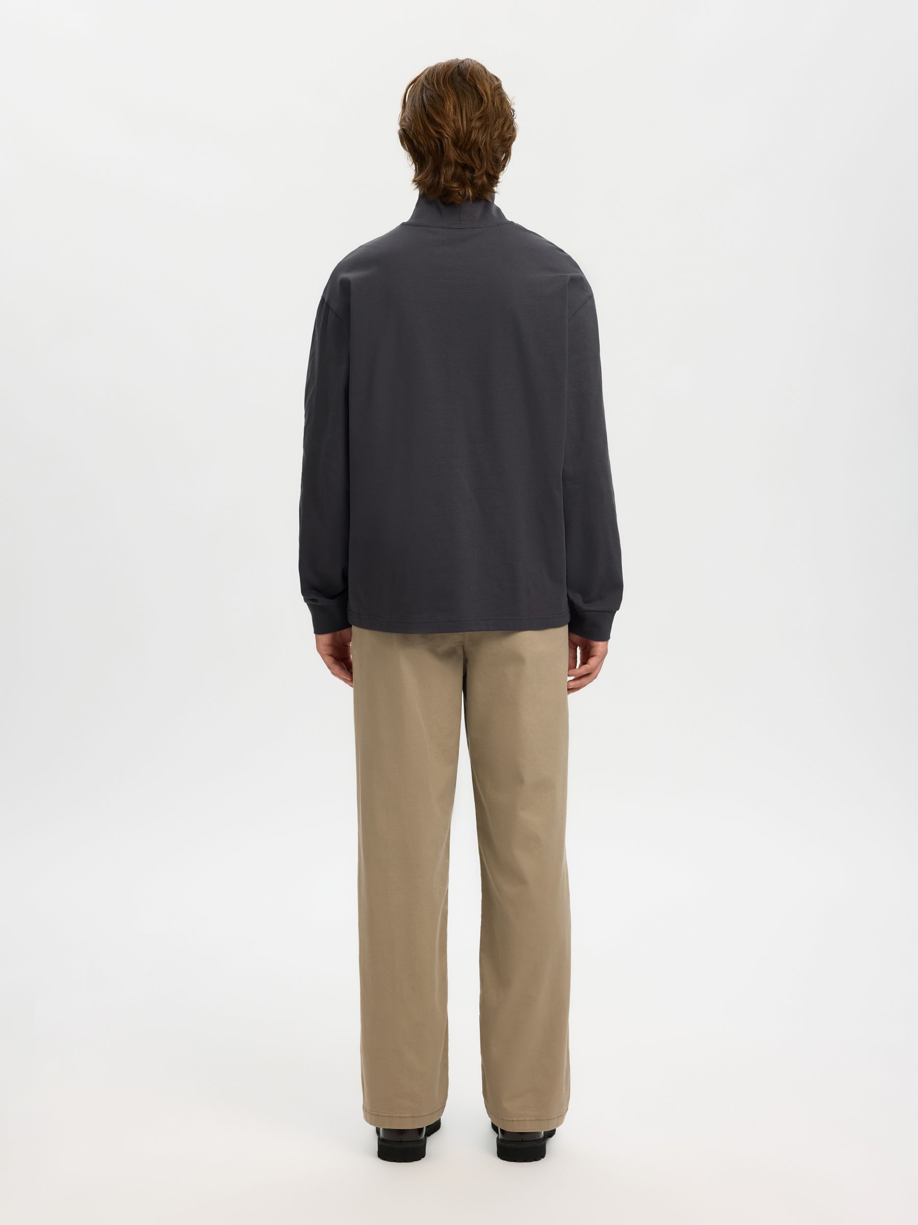 100% BOMULL LÅNGÄRMAD T-SHIRT, Asphalt, highres