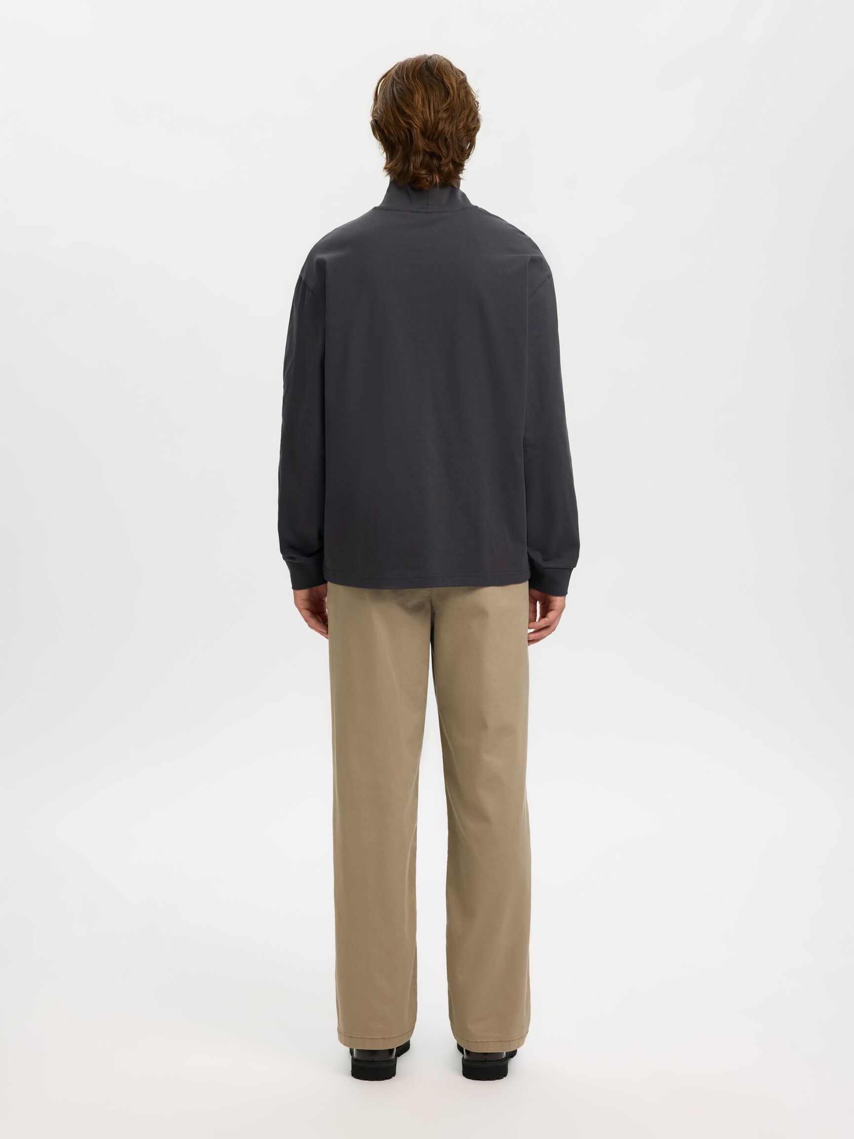 100% BOMULL LÅNGÄRMAD T-SHIRT, Asphalt, highres