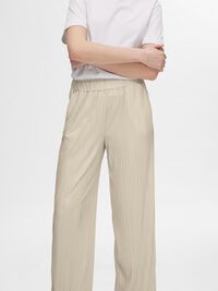 HIGH WAISTED PLISSE TROUSERS, Sandshell, highres