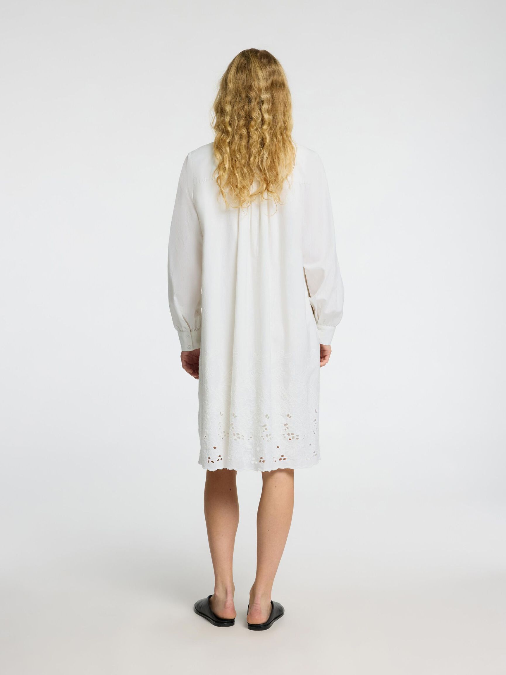 BRODERIE ANGLAISE MINI DRESS, Bright White, highres