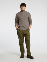 HALVE RITSSLUITING SWEATER, Morel, highres