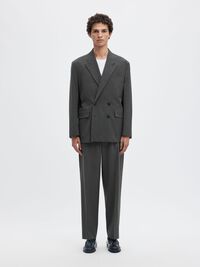 RELAXED FIT BLAZER À DOUBLE BOUTONNAGE, Grey, highres