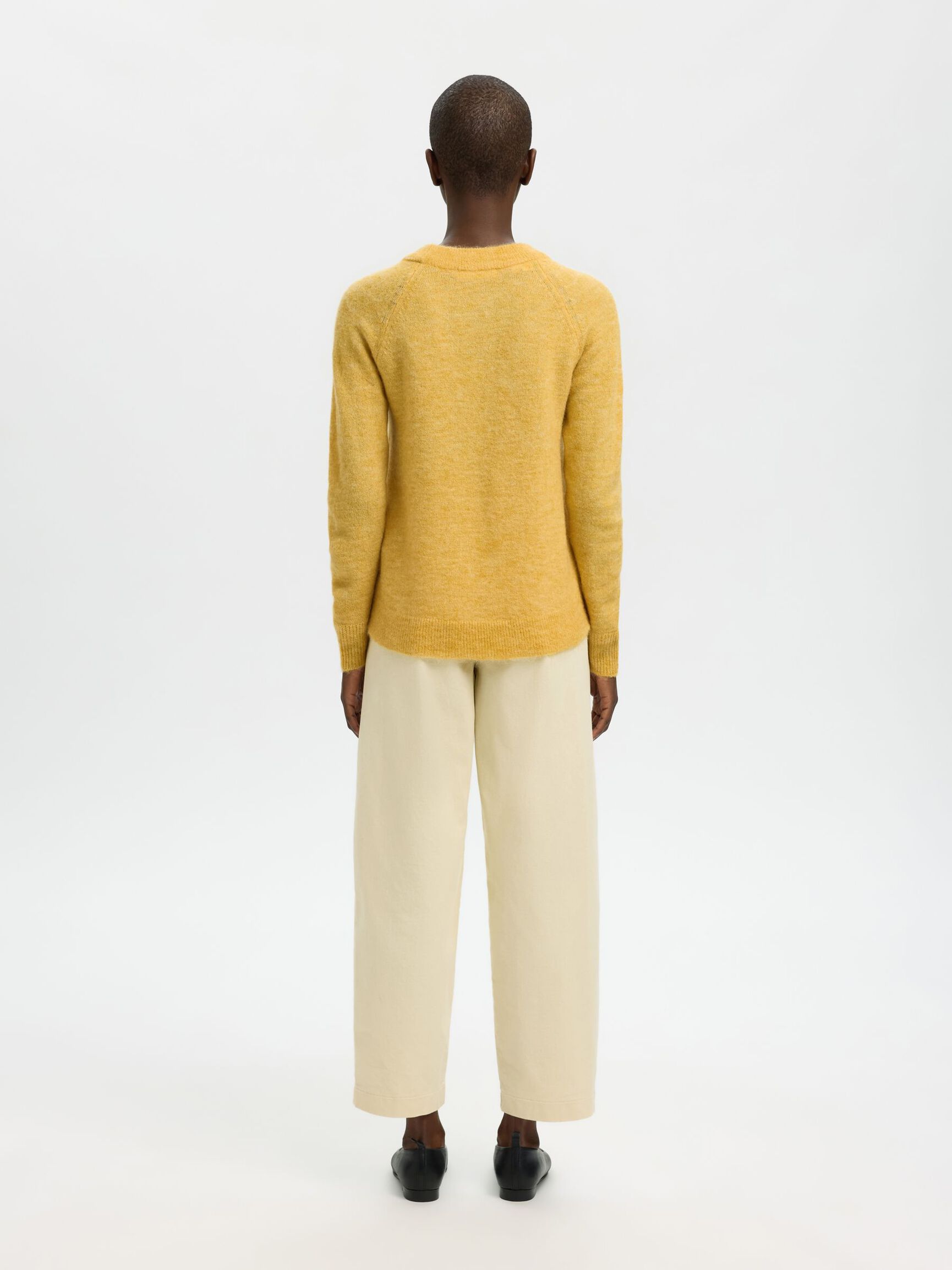 WOOL BLEND JUMPER, Ochre, highres