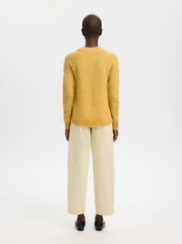 WOOL BLEND JUMPER, Ochre, highres