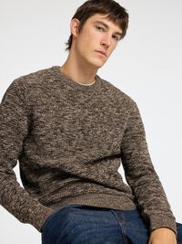 CREW NECK KNITTED PULLOVER, Chocolate Torte, highres