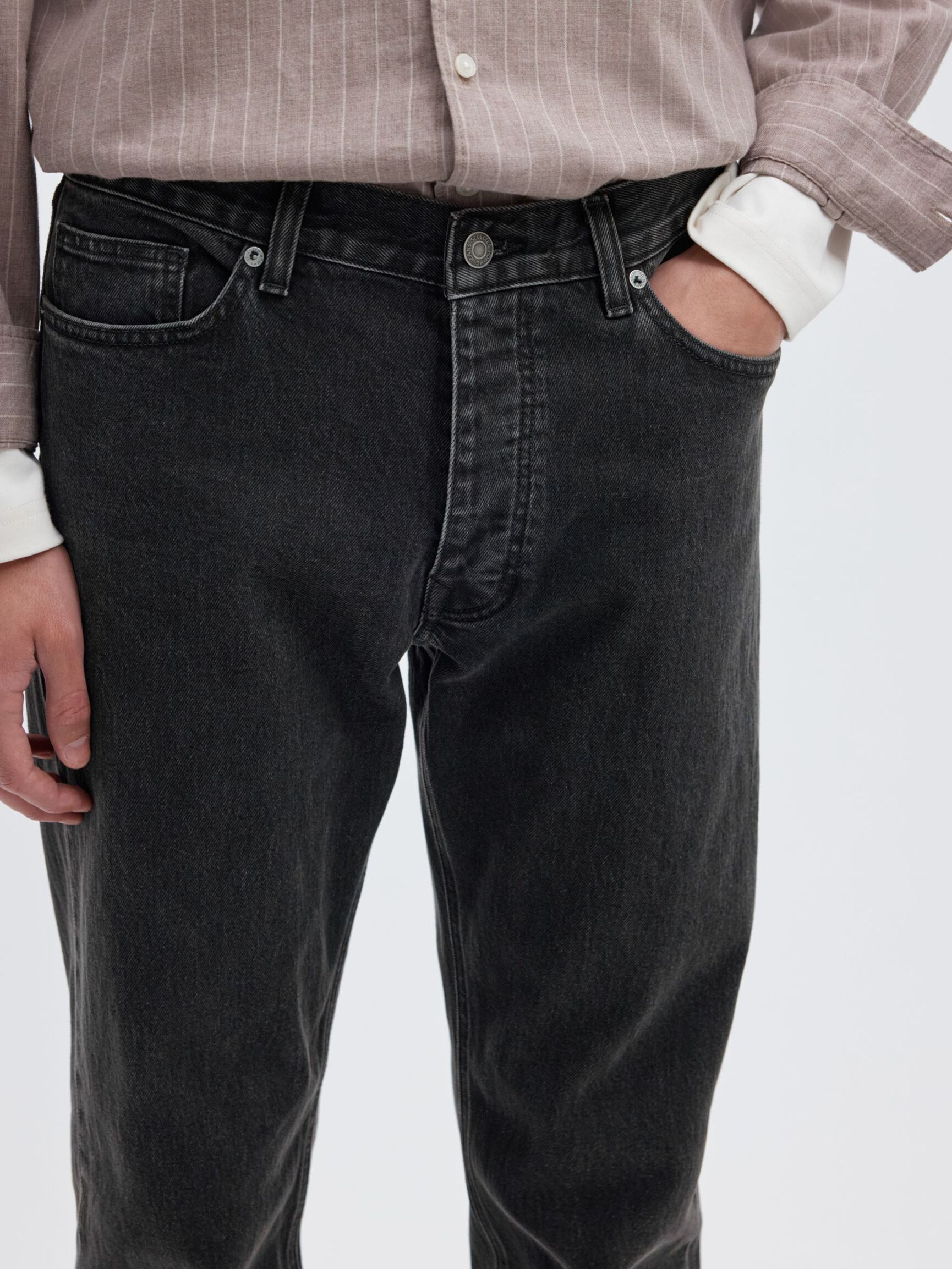 175 SLIM FIT JEANS, Black Denim, highres