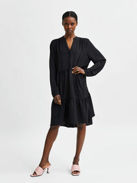 ESCALONADAS VESTIDO MINI, Black, highres