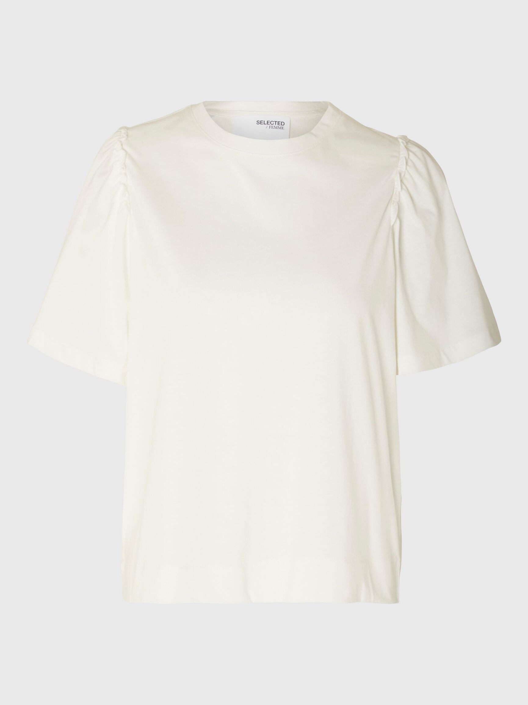 RUFFLED COTTON T-SHIRT, Snow White, highres