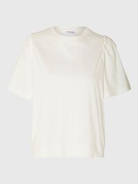RUFFLED COTTON T-SHIRT, Snow White, highres