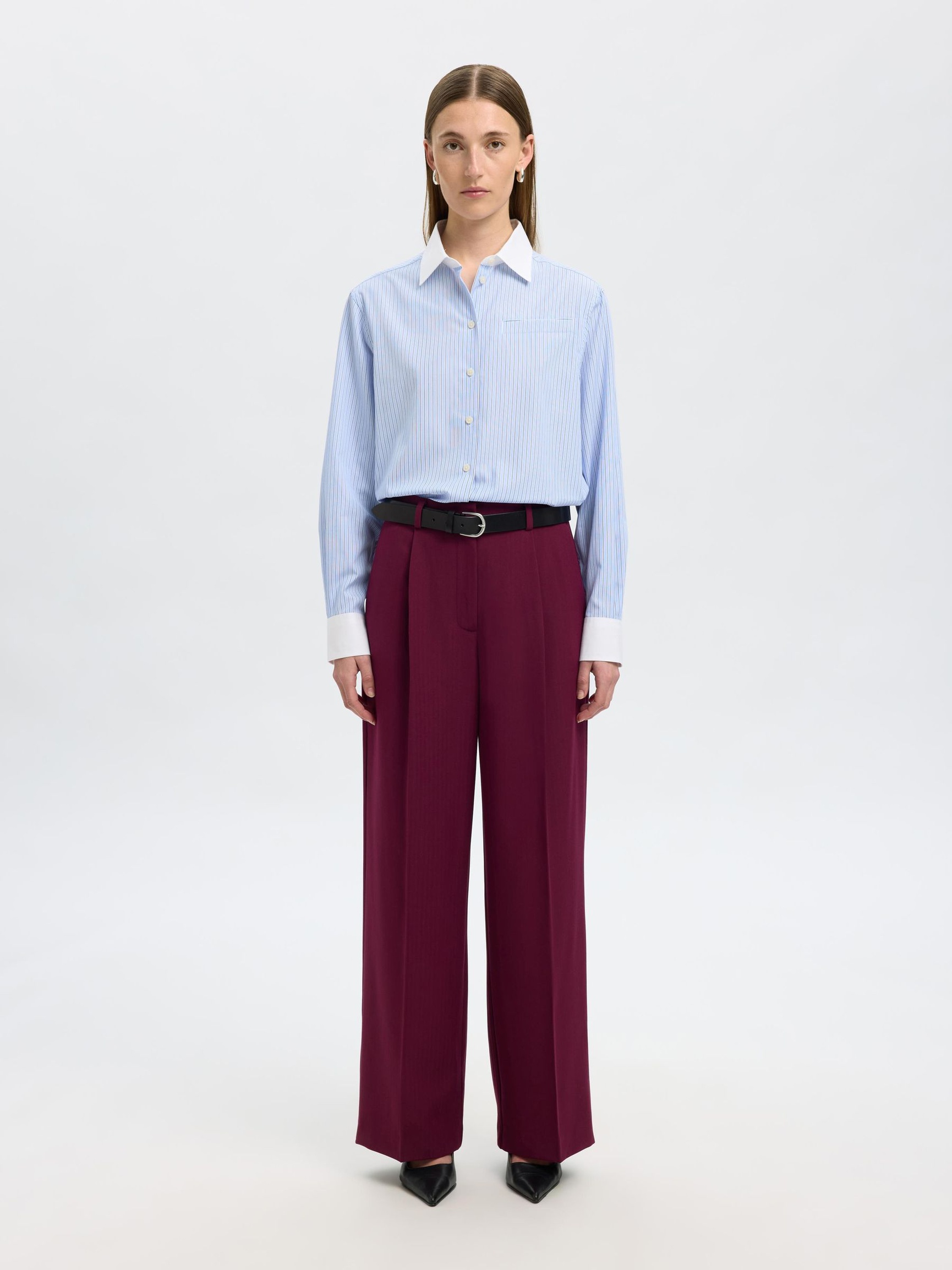 RELAXED FIT KATOEN OVERHEMD, Cashmere Blue, highres
