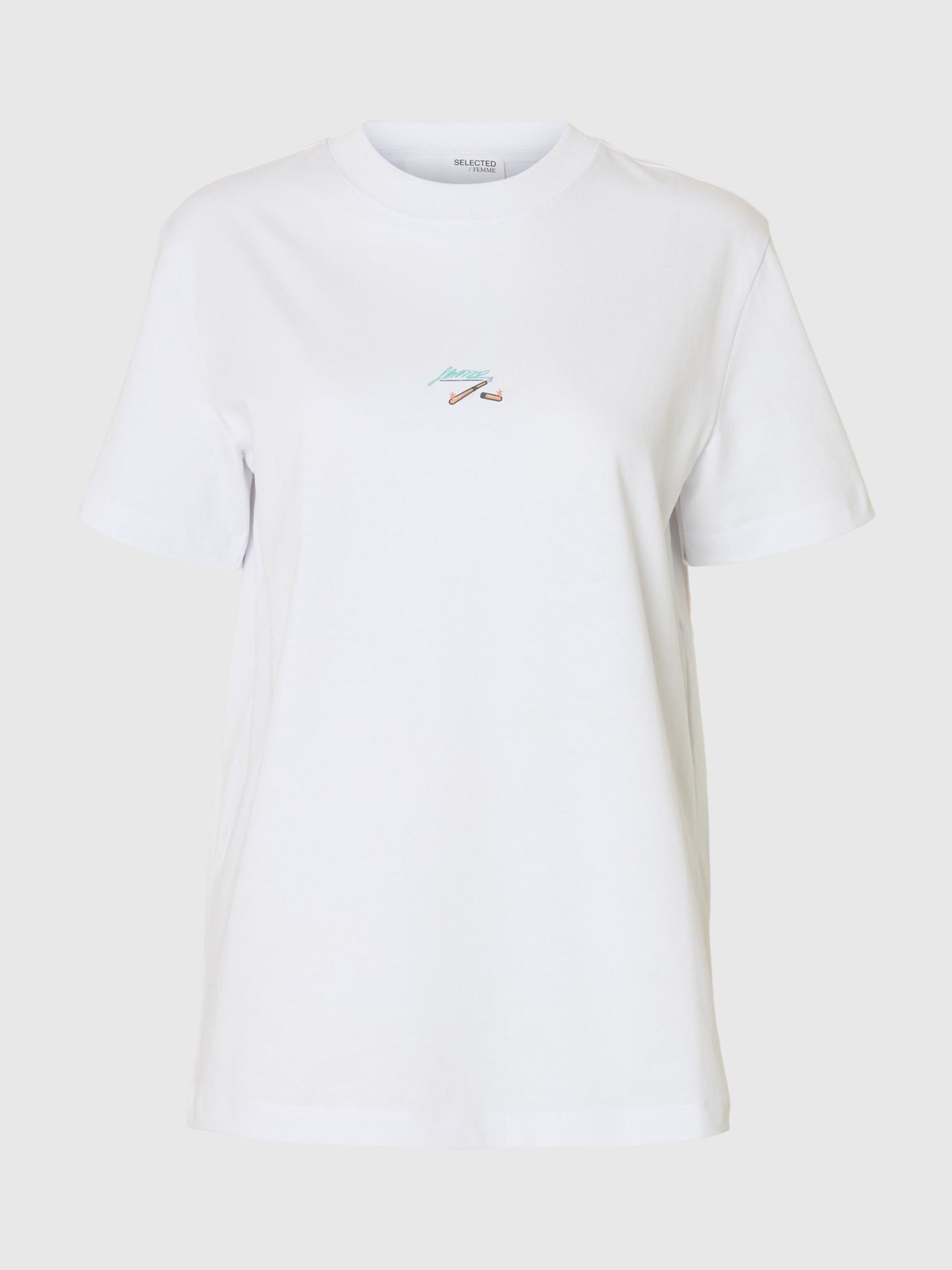 COTTON PRINTED T-SHIRT, Bright White, highres