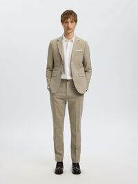 SLIM FIT SINGLE-BREASTED BLAZER, Sand, highres