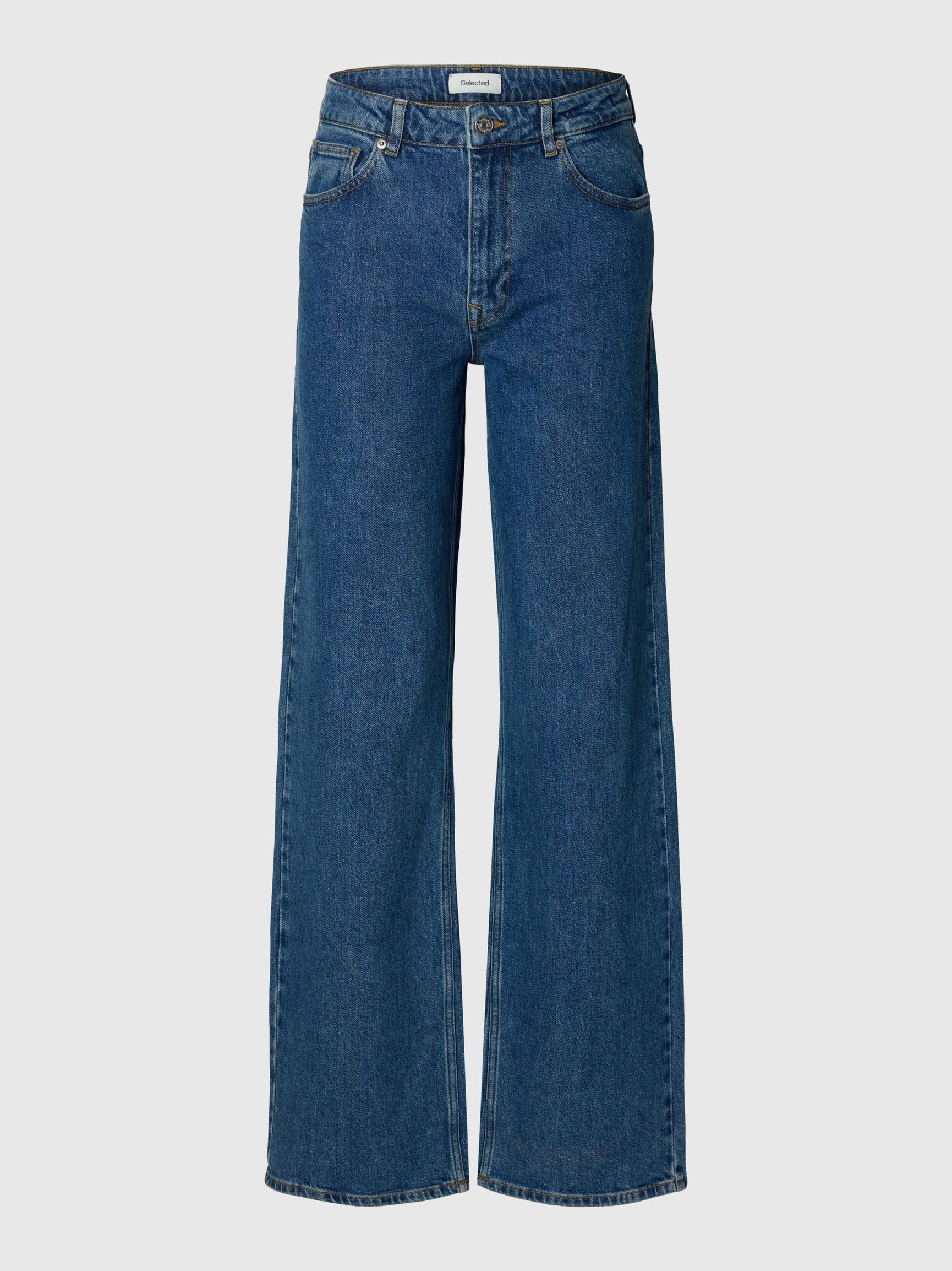 JEANS A GAMBA AMPIA, Medium Blue Denim, highres