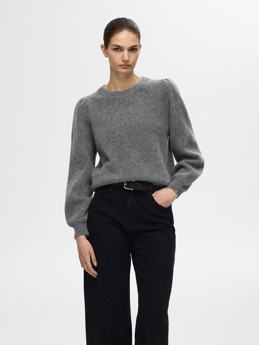 Selected PULLOVER A MAGLIA, Medium Grey Melange, highres - 16094355_MediumGreyMelange_003.jpg