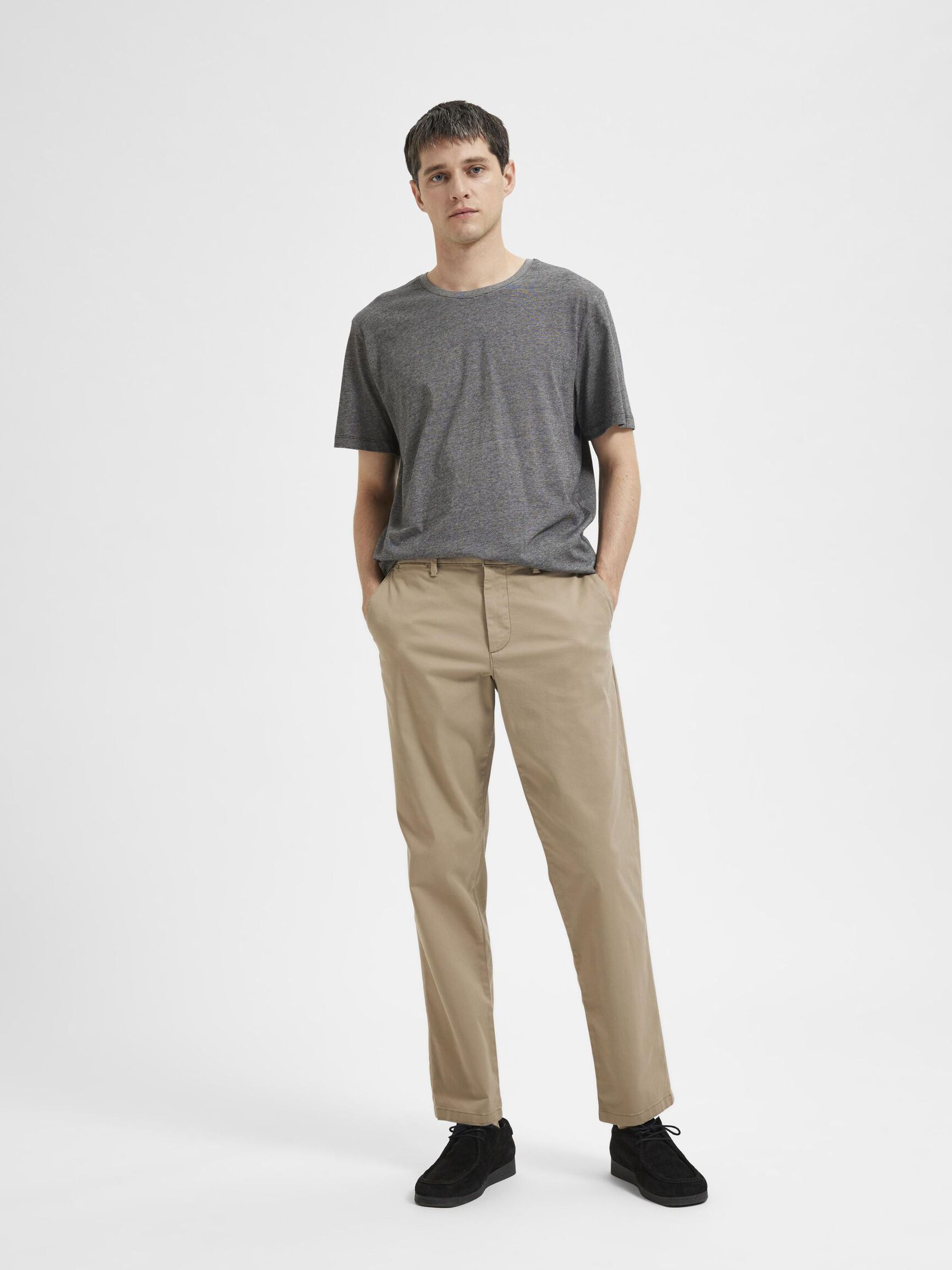 196 STRAIGHT FIT CHINOS, Greige, highres