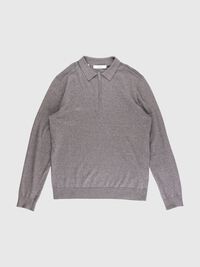 STRIKKET LANGÆRMET POLO, Morel, highres
