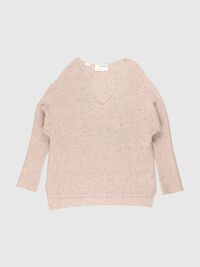 V-NECK KNITTED PULLOVER, Sandshell, highres