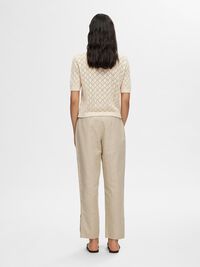 KORTE MOUWEN GEBREID VEST, Birch, highres